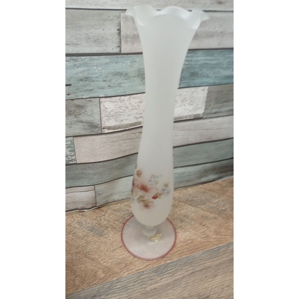 5 Piece Vintage Viking Art Glass CRYSTAL MIST Satin/Frosted Hand Painted… - Picture 4 of 16